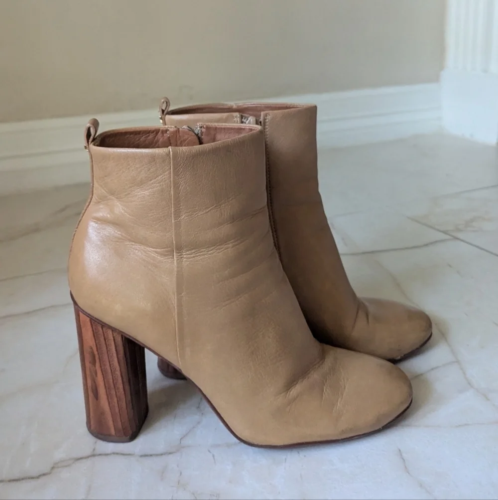 Tory‎ Burch | Raya Sand Leather Ankle Boots